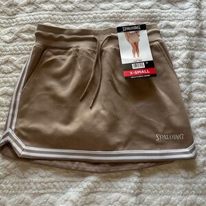 Spalding Taupe Tech Fleece Skort with White Accent
